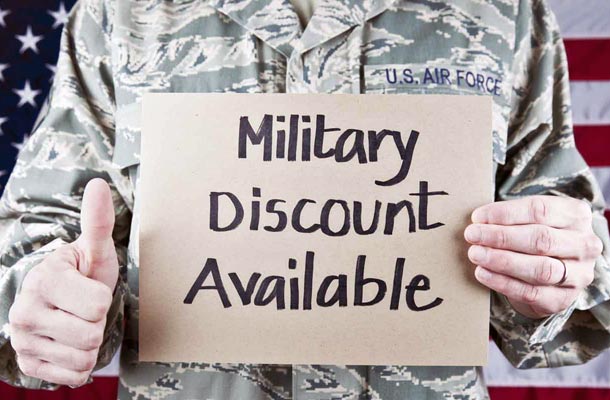 Online shopping discounts for US Military