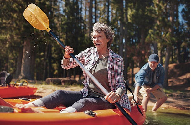 USBA embraces the The Great Outdoors - couple kayaking