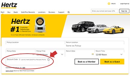 USBA Hertz® car rental website